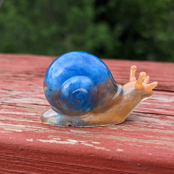 Snails Set Resin Art Handmade Cottagecore Kawaii Cute Home Decor Nature Orange - Picture 7 of 8